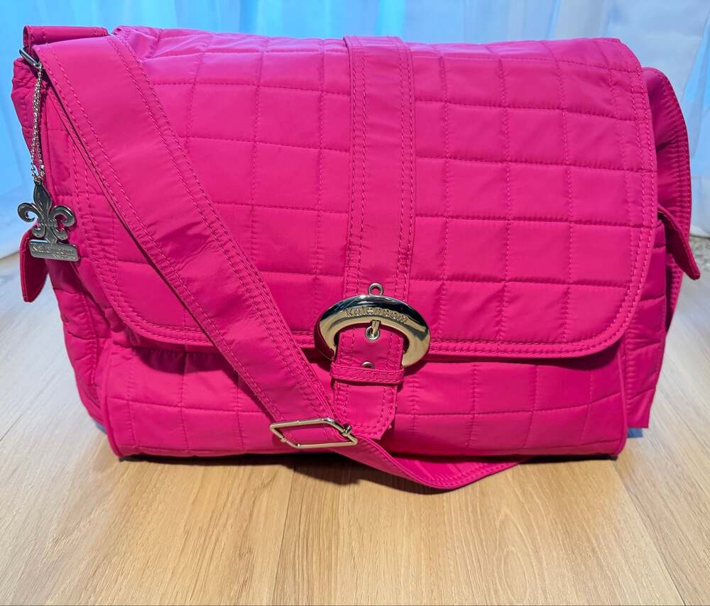 Kalencom Hot Pink Quilted Diaper Bag Messenger Shoulder Bag Y2K